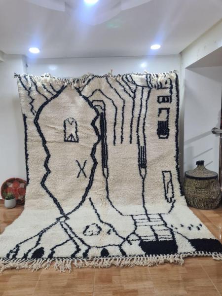 White Nidam Marokkaans handgemaakt tapijt